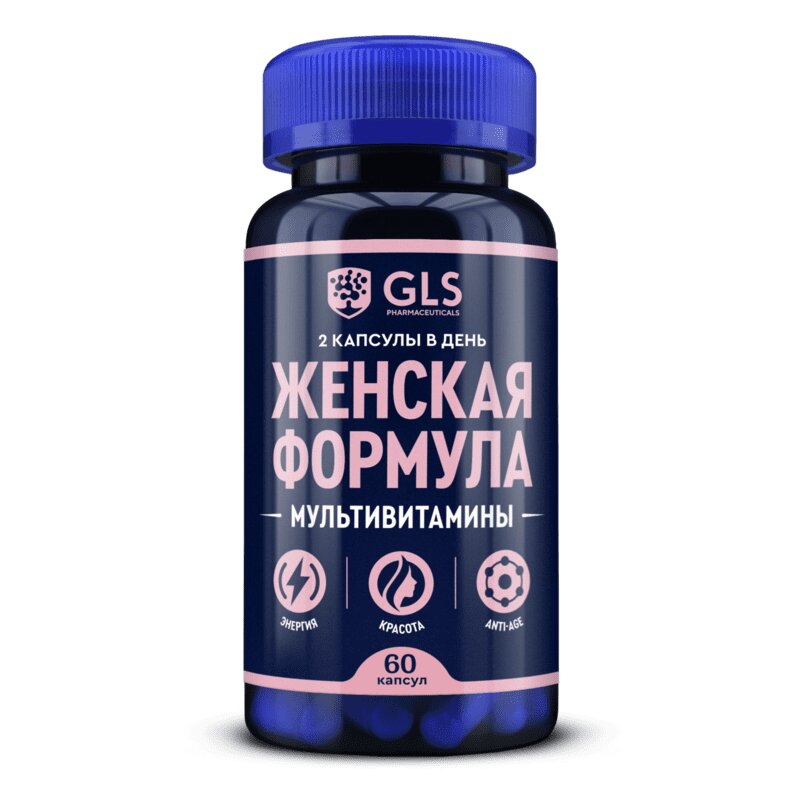 Изображение товара Мультивитамины для женщин GLS Pharmaceuticals 60 капсул - поддержка красоты и здоровья