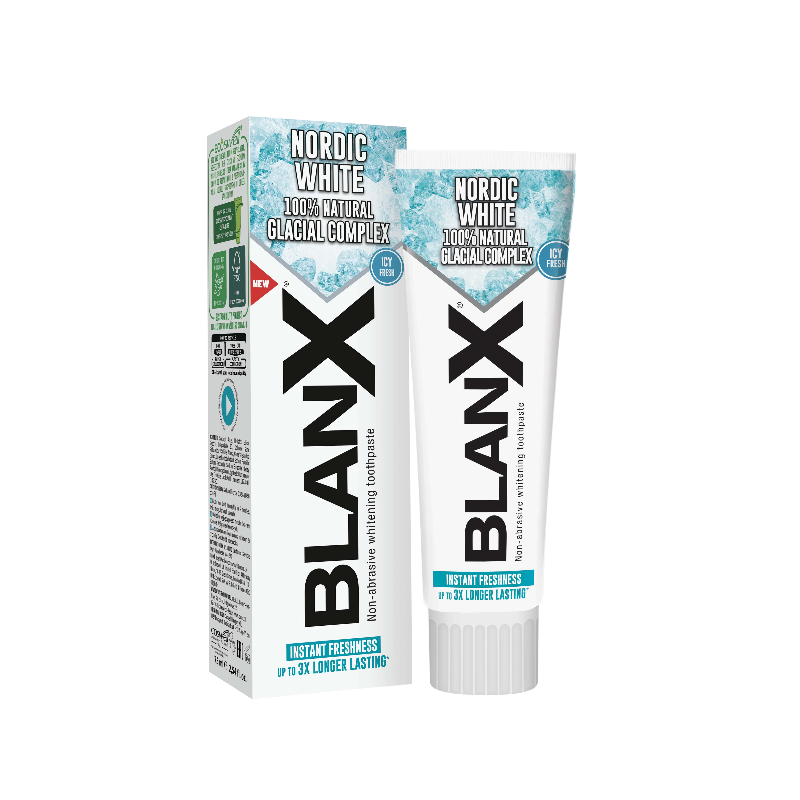 Изображение товара Отбеливающая зубная паста BlanX Nordic White 75 мл натуральные минералы