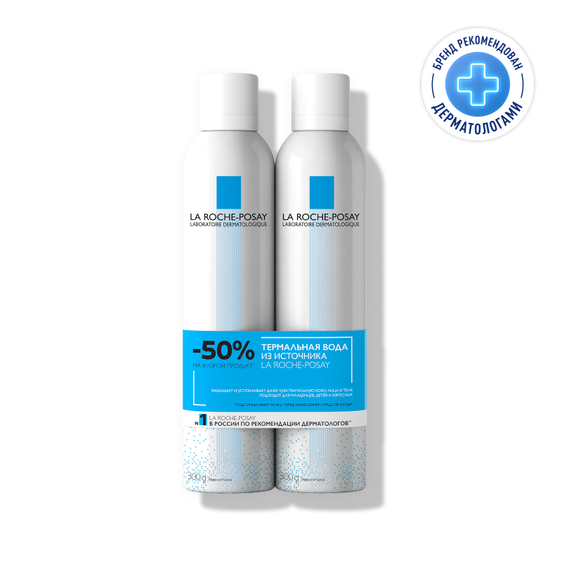 Изображение товара La Roche-Posay Термальная увлажняющая вода для лица и тела 300 мл, 2 шт