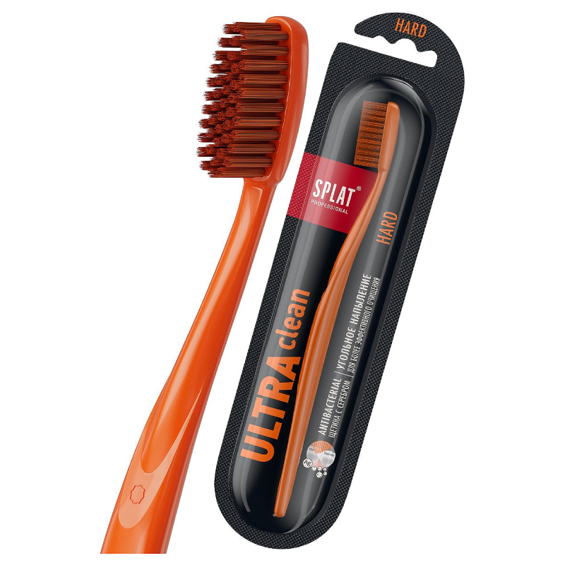Изображение товара Жесткая зубная щетка Splat Ultra Clean с микрочастицами угля и ионами серебра