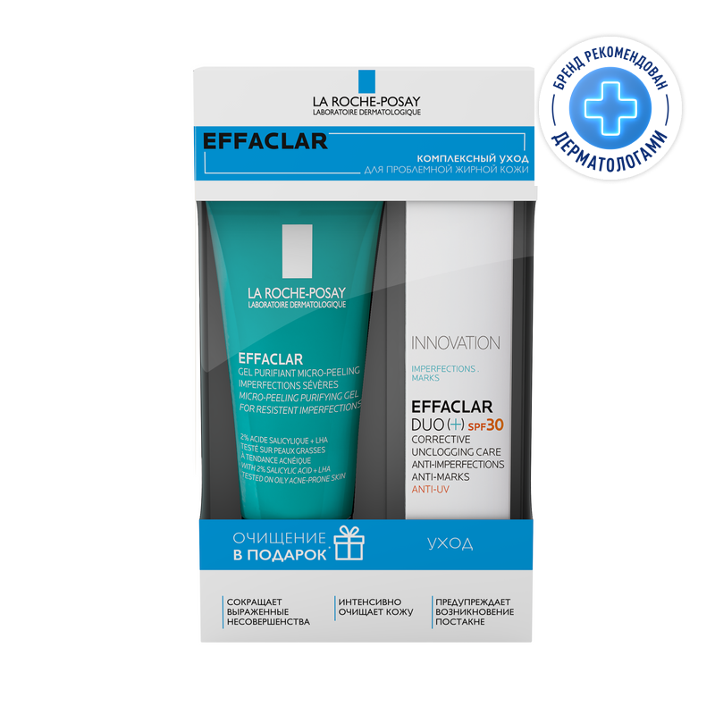 Изображение товара Набор Effaclar для проблемной кожи гель + крем SPF 30 90 мл Франция