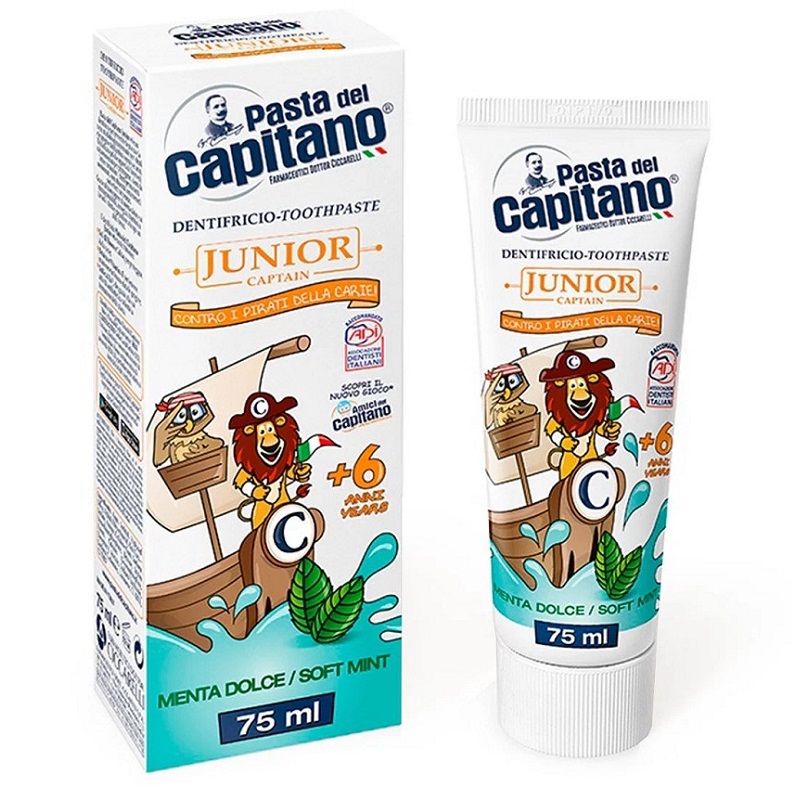 Изображение товара Паста del Capitano Junior зубная паста для детей с мятным вкусом 75 мл