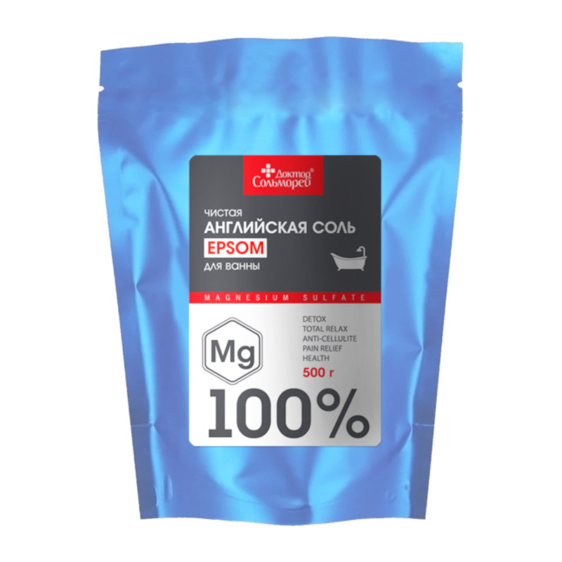 Изображение товара Соль для ванн Доктор Сольморей Epsom 500 г для релаксации и оздоровления