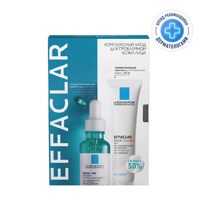 Изображение товара Набор для проблемной кожи La Roche-Posay Effaclar сыворотка и крем SPF 30