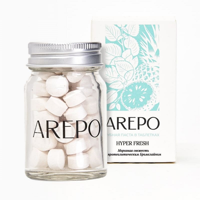 Изображение товара Арепо Гипер фреш зубные таблетки 55 шт Морозная свежесть effectively очищают и освежают дыхание