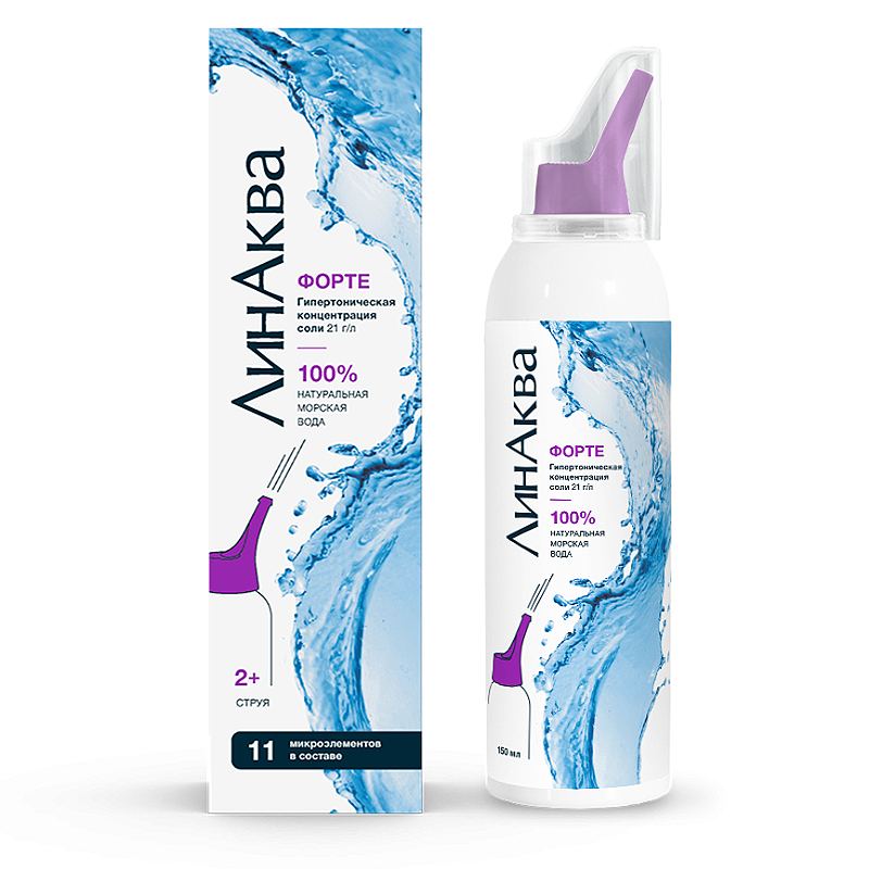 Изображение товара ЛинАква Форте средство для промывания носа 150 мл гипертоническая морская вода