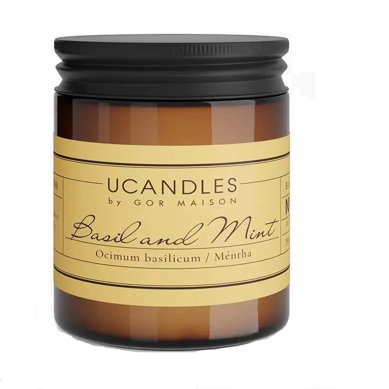 Изображение товара Ароматическая свеча Ucandles Botanique Базилик и Мята 190 г для уюта и релакса