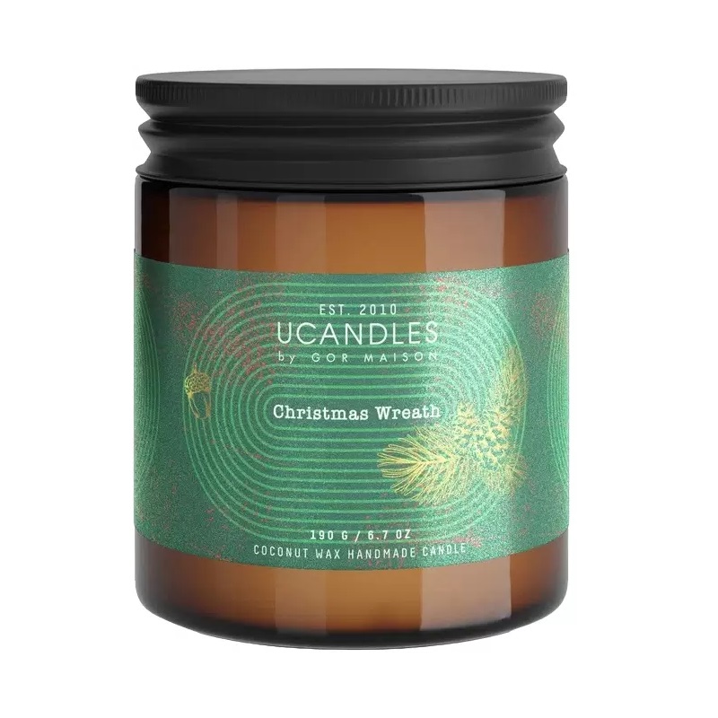 Изображение товара Ароматическая свеча Ucandles Les Saisons Рождественский венок 190 г