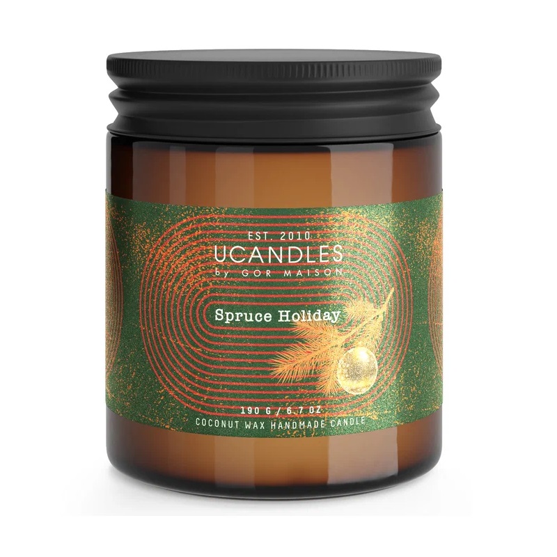 Изображение товара Ароматическая свеча Ucandles Les Saisons Праздничная ель 190 г для уюта и праздника