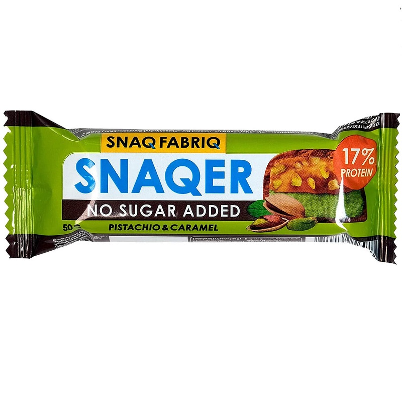 Изображение товара Протеиновый батончик SNAQER Глазированный Фисташки-Карамель 50 г