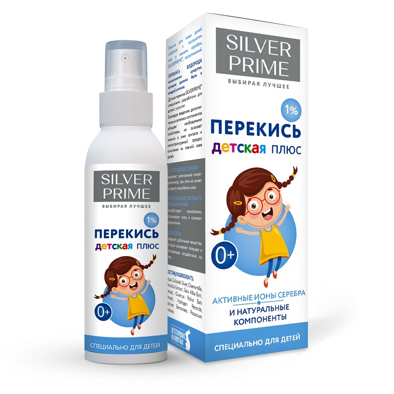 Изображение товара Детский лосьон-спрей с ионами серебра для кожи 100 мл Перекись Плюс