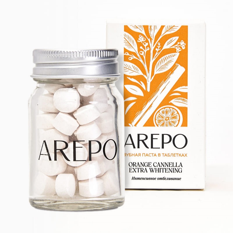 Изображение товара Зубная паста в таблетках Арепо Экстра отбеливание 55 шт натуральные ингредиенты