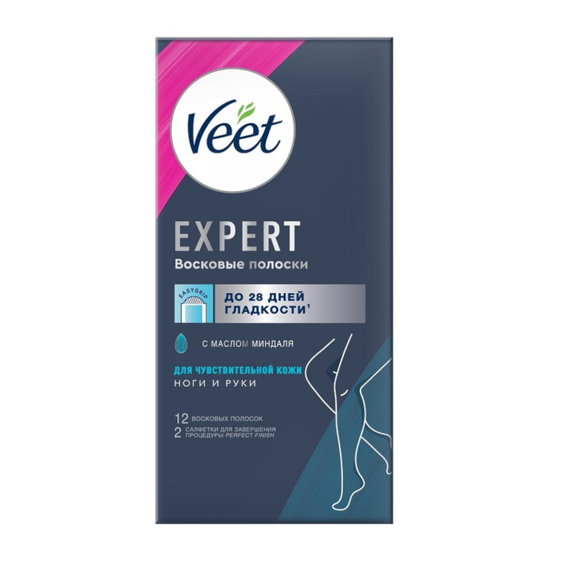 Изображение товара Veet Эксперт Восковые полоски для чувствительной кожи 12 шт