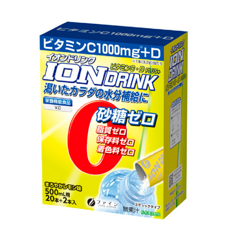 Изображение товара Fine Japan Ионный напиток с витаминами С и D 22 шт — поддержка иммунитета и электролитный баланс