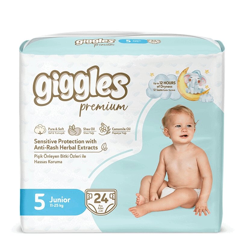 Изображение товара Подгузники Giggles Premium Junior 11-25 кг 24 шт для детей