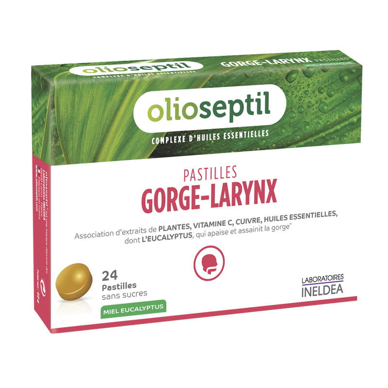 Изображение товара Пастилки для рассасывания Олиосептил Горж-Ларинкс с натуральными компонентами 24 шт