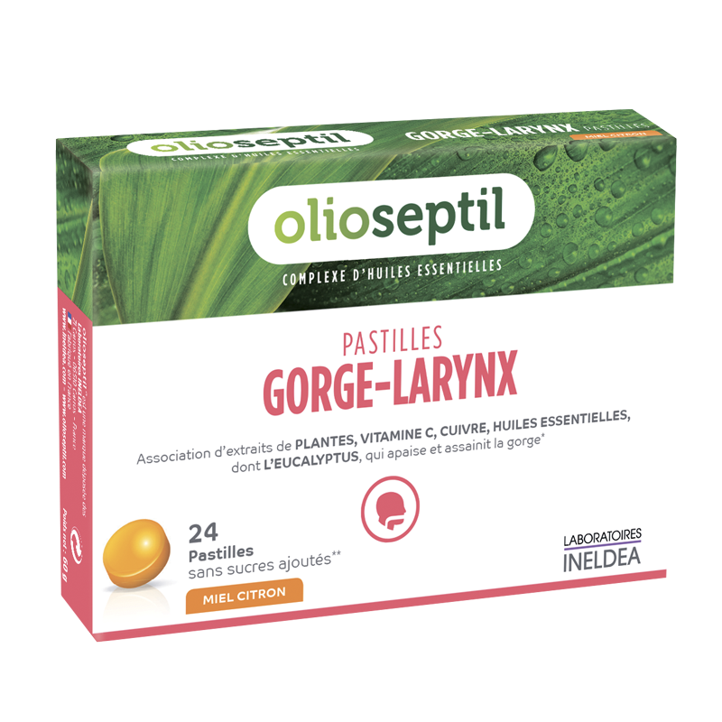 Изображение товара Пастилки для рассасывания Олиосептил Горж-Ларинкс Мед-Лимон, 24 шт, укрепление иммунитета
