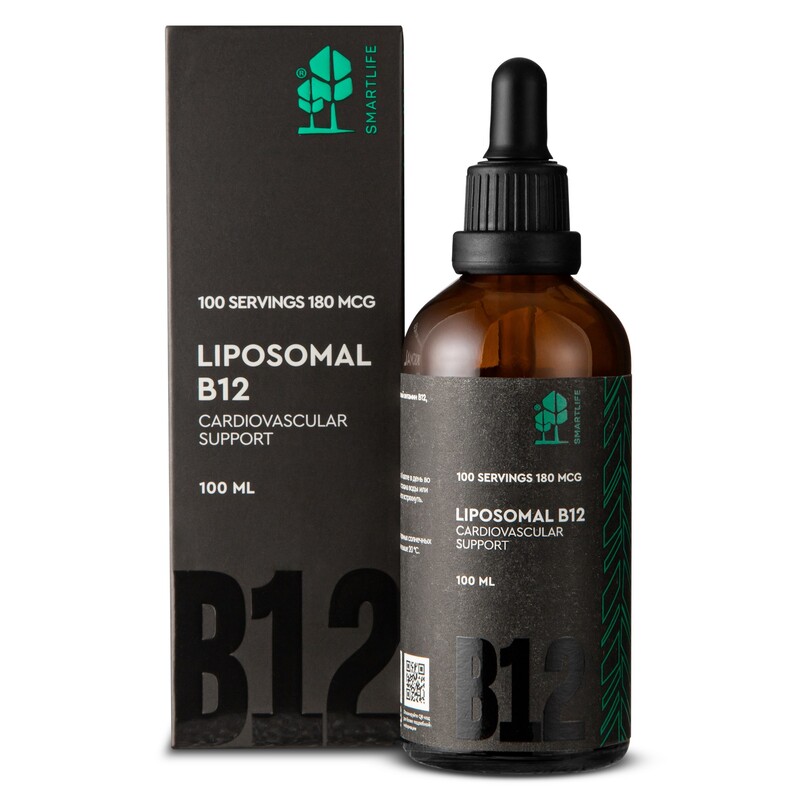 Изображение товара Липосомальный витамин В12 капли 100 мл SmartLife для энергии и здоровья