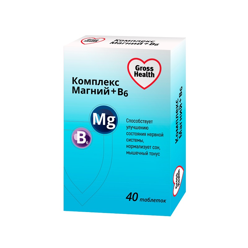 Изображение товара Комплекс Магний и Витамин B6 таблетки 40 шт для нервной системы и сердца