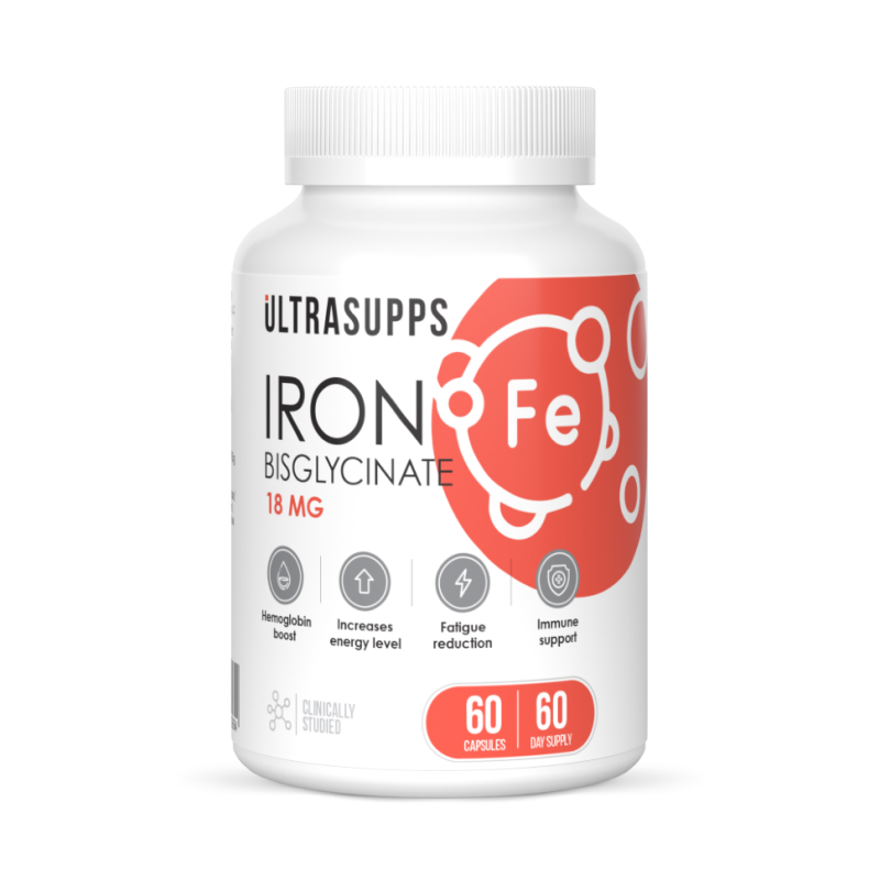 Изображение товара Железо бисглицинат Ultrasupps 60 шт - высоко биодоступная формула