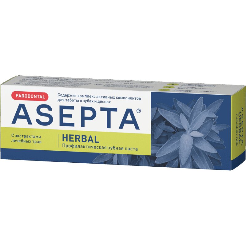 Изображение товара Зубная паста Асеpta Лечебные травы 75 мл профилактика воспалений чувствительности