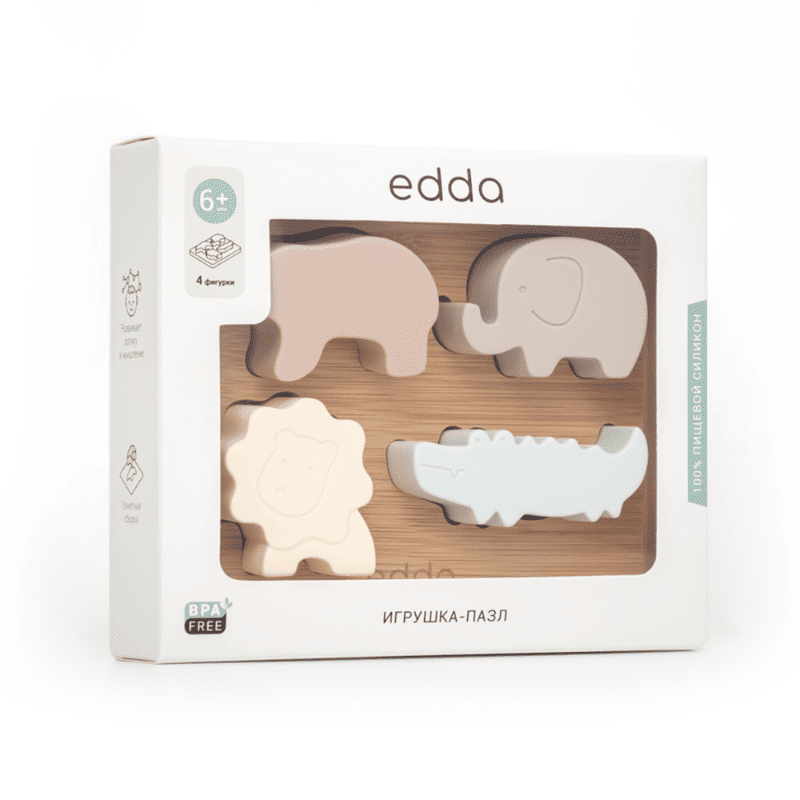Изображение товара Игрушка-пазл Зверята Edda развитие логики и внимания для детей
