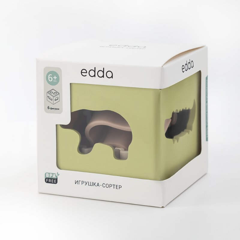 Изображение товара Игрушка-сортер Edda "Зверята" для малышей от 6 месяцев из пищевого силикона