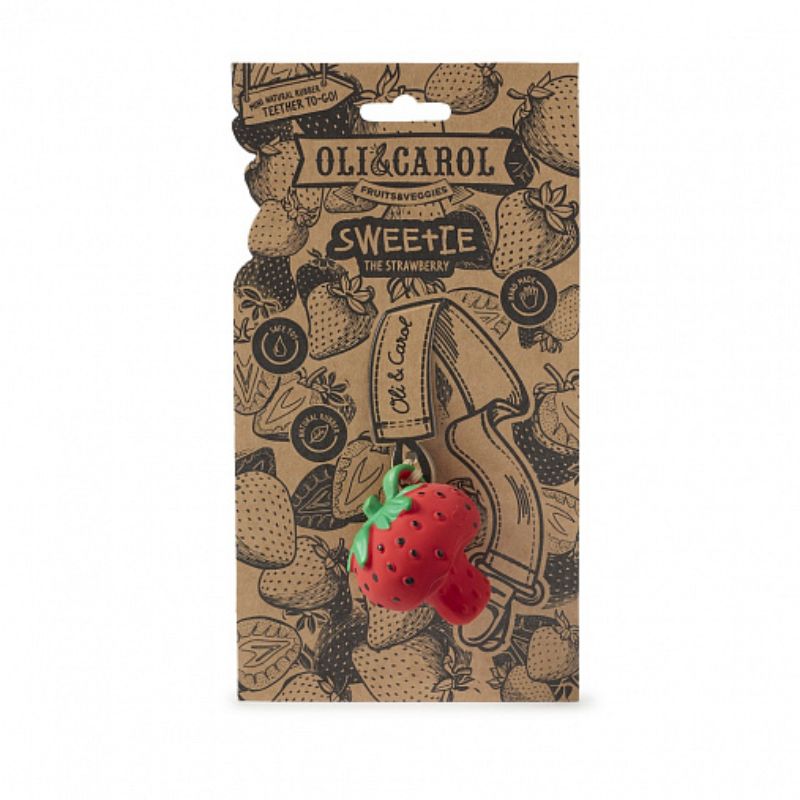 Изображение товара Прорезыватель для зубов Oli&Carol Клубничка из натурального каучука
