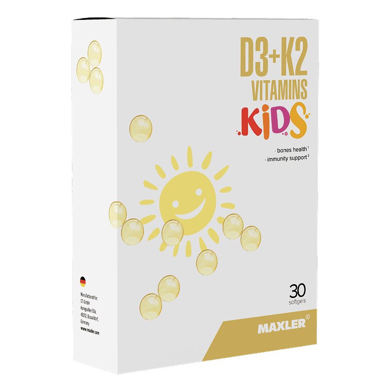 Изображение товара Maxler Kids Витамин D3+K2 для детей капсулы 30 шт