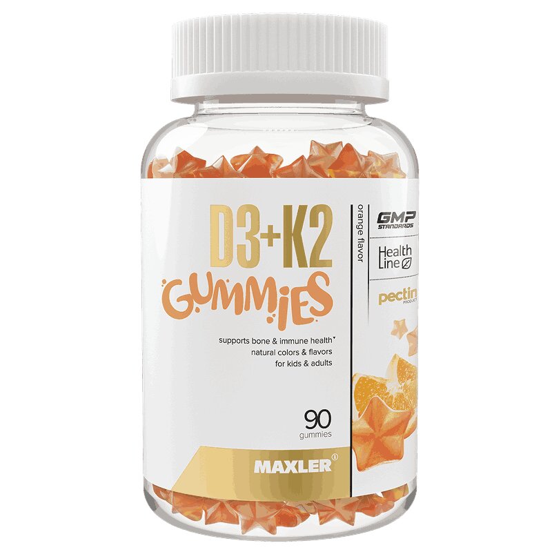 Изображение товара Maxler Gummies Витамин D3+К2 пастилки жевательные Апельсин 90 шт