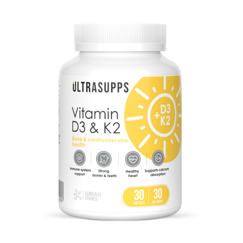 Изображение товара Ultrasupps Витамин D3 и K2 капсулы 30 шт для укрепления костей и иммунитета