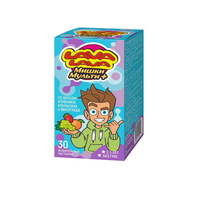 Изображение товара Жевательные пастилки Лава Лава Мишки Мульти+ для детей 30 шт