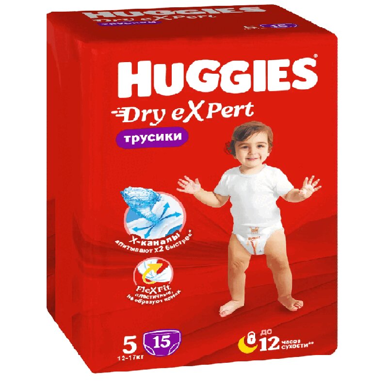 Изображение товара Huggies Драй Эксперт Подгузники-трусики 5 15 шт для взрослых высокая впитываемость