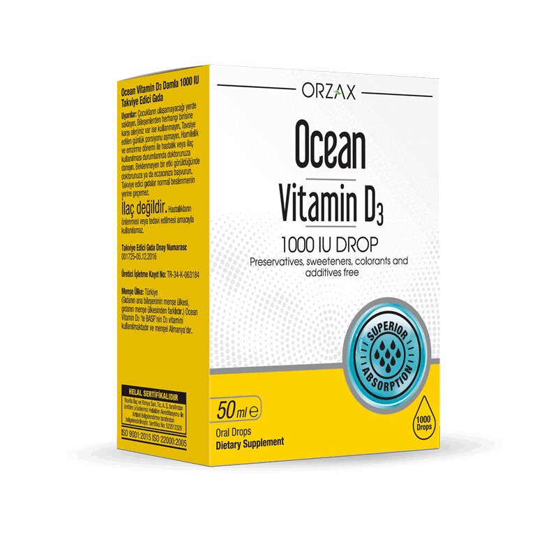 Изображение товара Витамин D3 1000 МЕ капли для внутреннего приема 50 мл Orzax Ocean