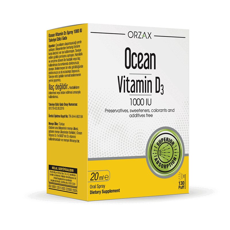 Изображение товара Orzax Ocean Витамин D3 1000 МЕ спрей для внутреннего применения 20 мл