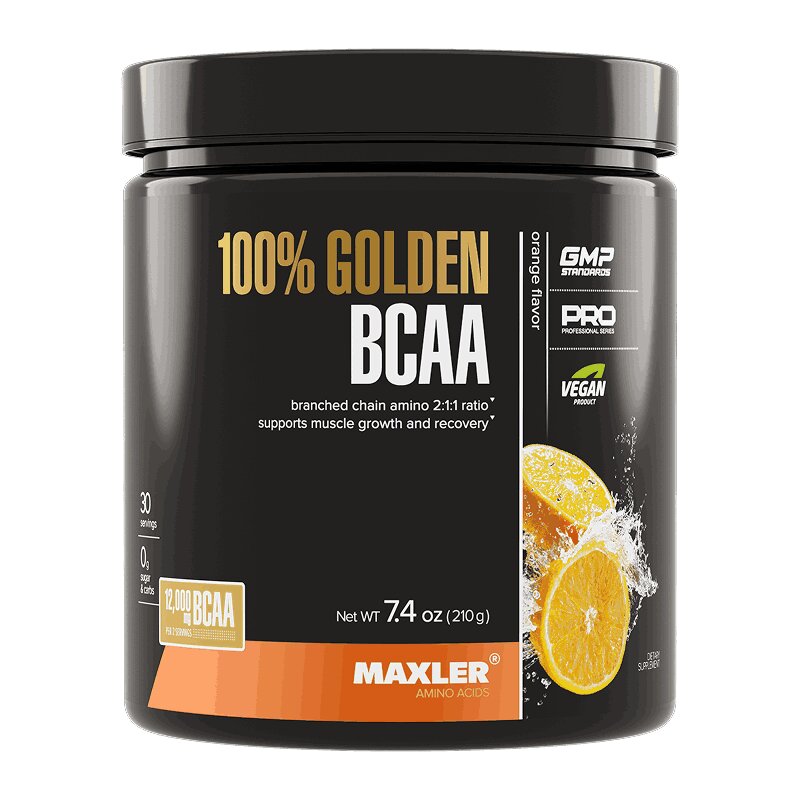 Изображение товара Maxler 100% Golden BCAA порошок Апельсин 210 г для мышц и восстановления