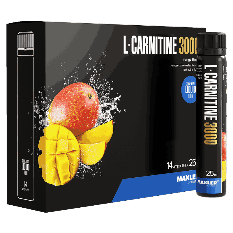 Изображение товара Макслер Л-карнитин 3000 мл в виде жидкой добавки 14 шт вкус Манго