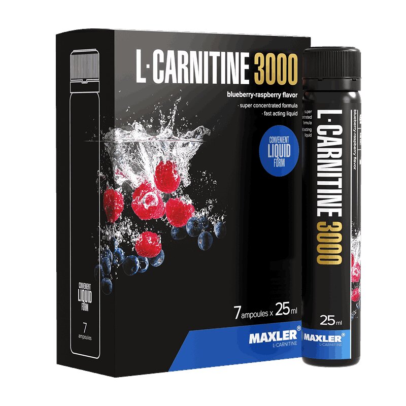Изображение товара Maxler L-Carnitine 3000 жидкость 25 мл Черника-Малина
