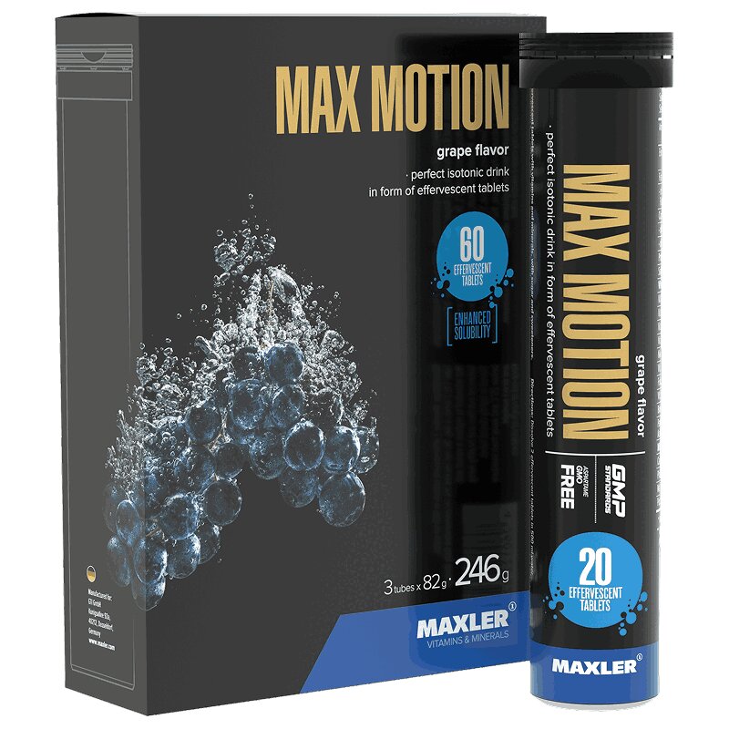 Изображение товара Maxler Max Motion Изотонический напиток шипучие таблетки Виноград 60 шт
