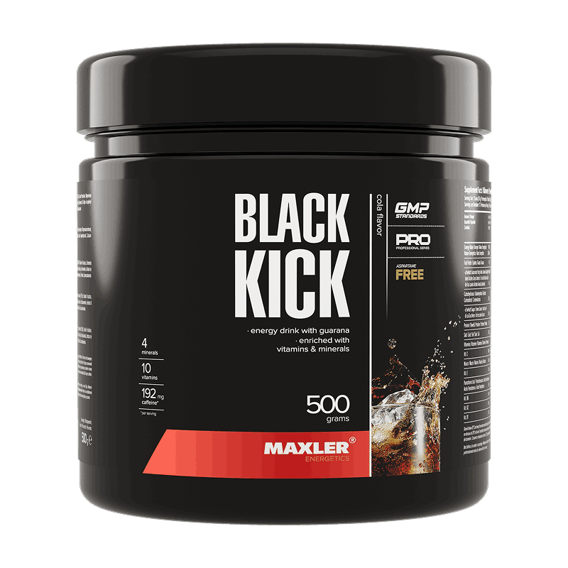 Изображение товара Maxler Black Kick Предтренировочный порошок 500 г с кофеином гуараной и витаминами