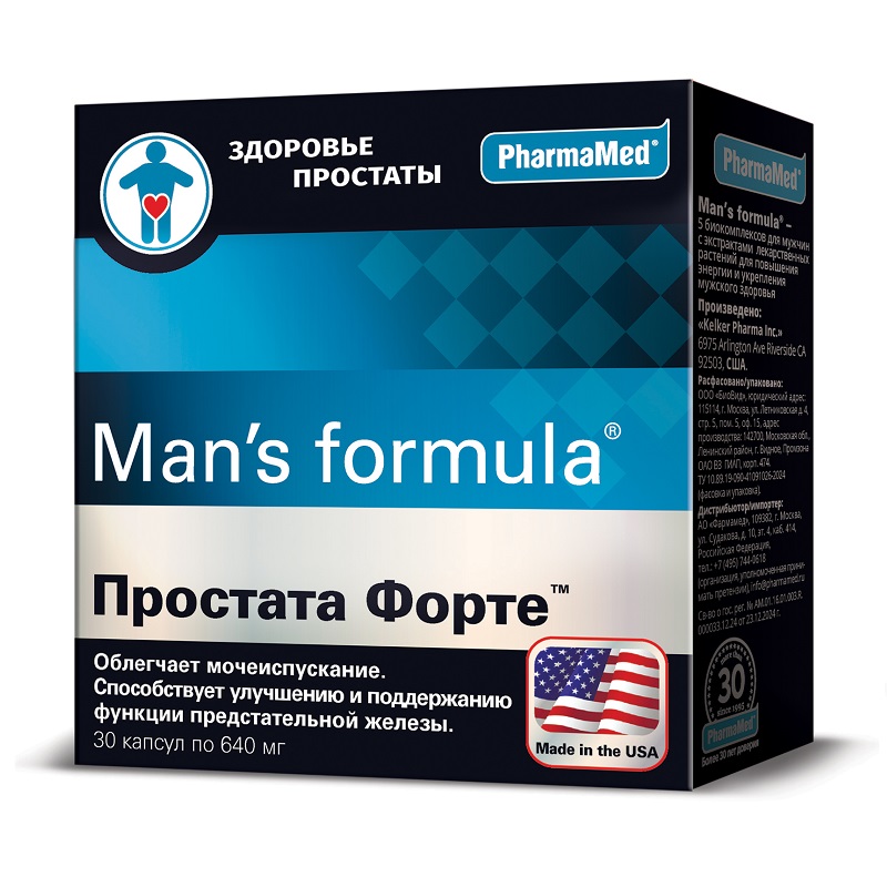 Изображение товара Man's Formula Простата Форте капсулы для мужского здоровья, 30 шт