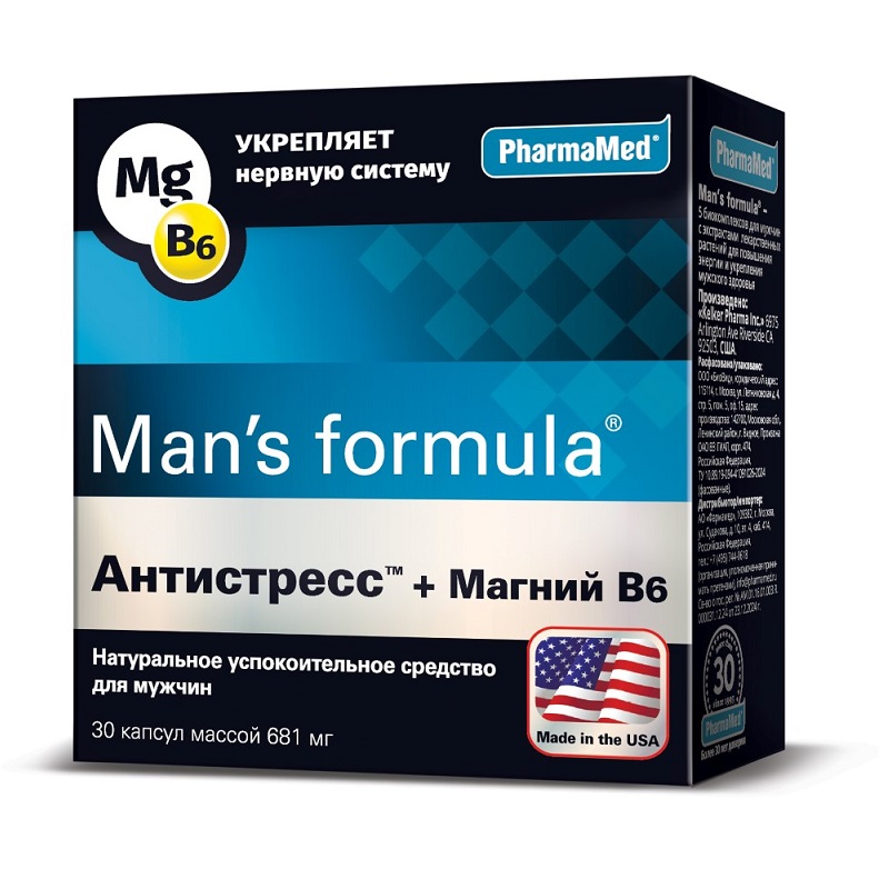 Изображение товара Man's formula Антистресс+Магний В6 капс.30 шт
