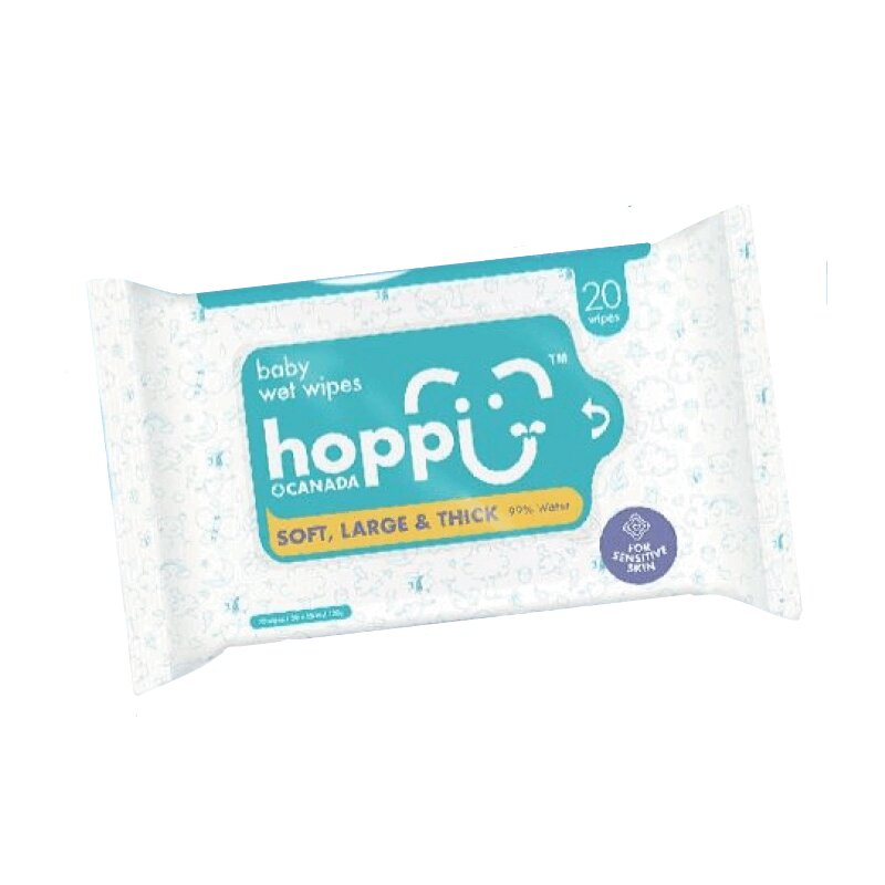 Изображение товара Детские влажные салфетки Hoppi Baby Wet Wipes без запаха 20 шт