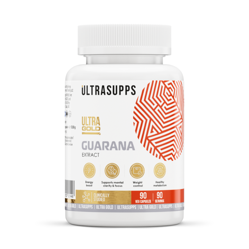 Изображение товара Ultra Gold Guarana капсулы 1000 мг, 90 шт предтренировочная добавка Ultrasupps