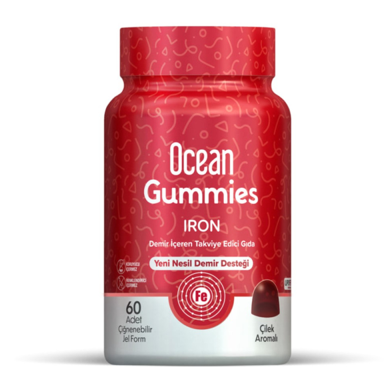 Изображение товара Жевательные пастилки с железом Orzax Ocean Gummies Клубника 60 шт