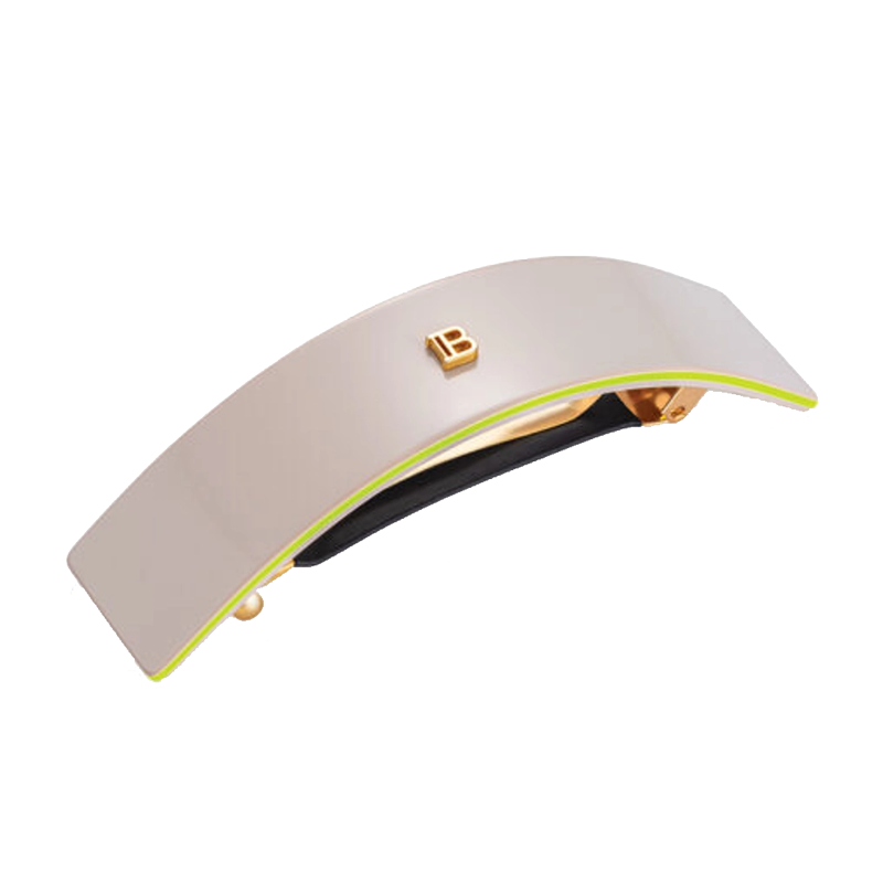 Изображение товара Балман Заколка автомат р.L бежевый ручная работа с позолотой