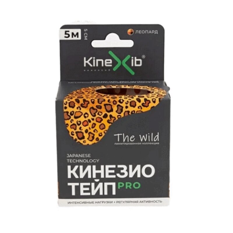 Изображение товара Кинезио тейп Kinexib Pro Wild Леопард 5 м для восстановления мышц и суставов
