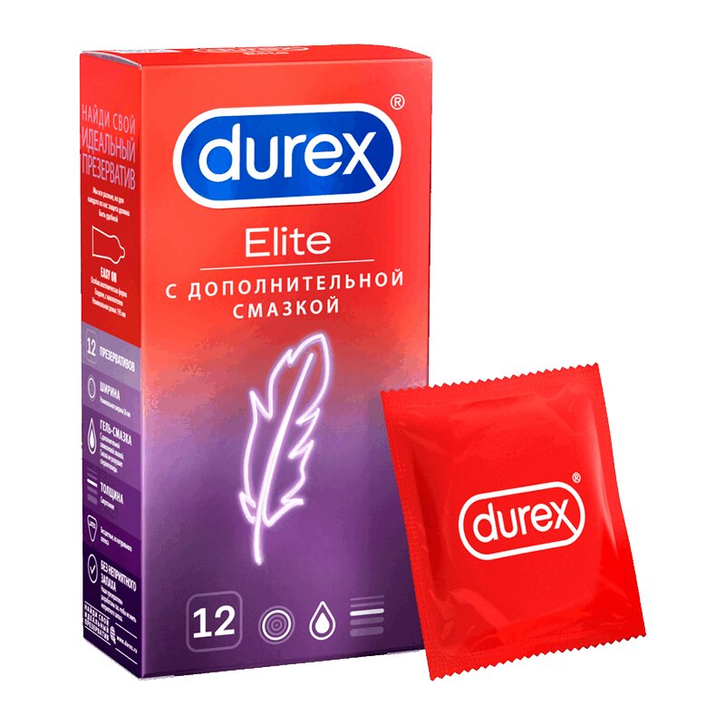 Изображение товара Durex Elite сверхтонкие презервативы с дополнительной смазкой 12 шт