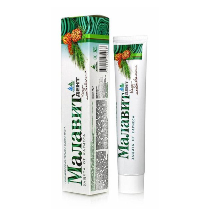 Изображение товара Малавит Дент Зубная паста Кедр Можжевельник 70 г натуральная для здоровья полости рта