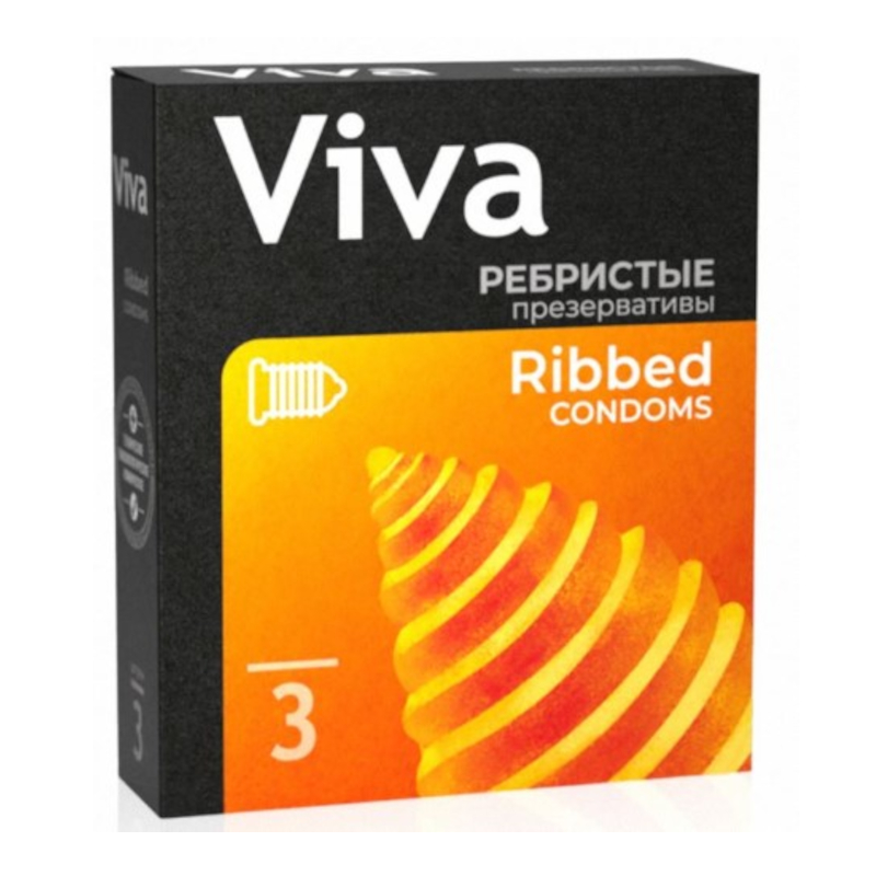 Изображение товара Презерватив Viva ребристые 3 шт для защиты и удовольствия